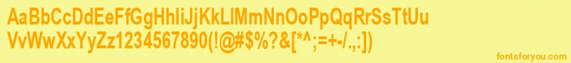 ArialCyr70b Font – Orange Fonts on Yellow Background