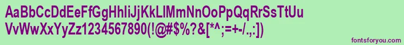 ArialCyr70b Font – Purple Fonts on Green Background