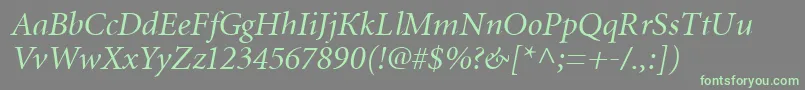 MiniatureItalic Font – Green Fonts on Gray Background