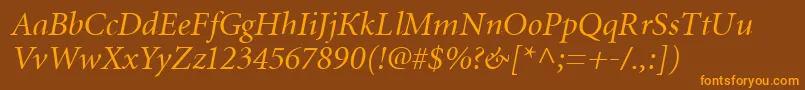MiniatureItalic Font – Orange Fonts on Brown Background