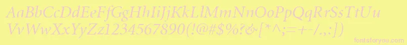 MiniatureItalic Font – Pink Fonts on Yellow Background