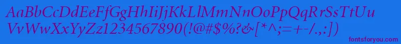 MiniatureItalic Font – Purple Fonts on Blue Background