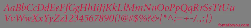 MiniatureItalic Font – Red Fonts on Gray Background