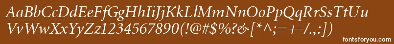 MiniatureItalic Font – White Fonts on Brown Background