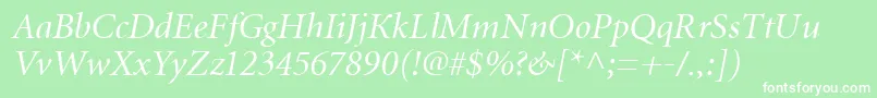 MiniatureItalic Font – White Fonts on Green Background