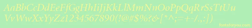 MiniatureItalic Font – Yellow Fonts on Green Background