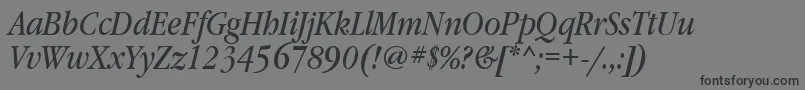 GaramondbooknarrowtttItalic Font – Black Fonts on Gray Background