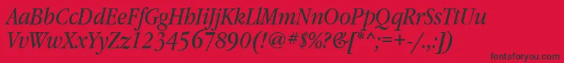 GaramondbooknarrowtttItalic Font – Black Fonts on Red Background