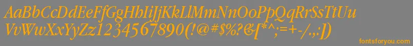 GaramondbooknarrowtttItalic Font – Orange Fonts on Gray Background
