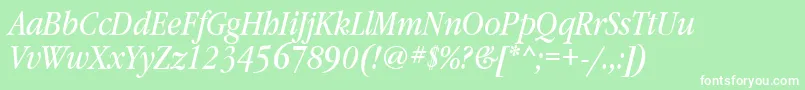 GaramondbooknarrowtttItalic Font – White Fonts on Green Background