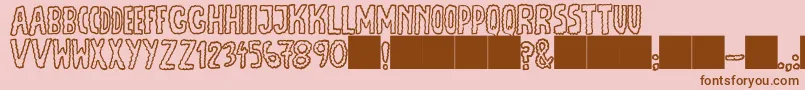 JmhEscamasOut-Schriftart – Braune Schriften auf rosa Hintergrund