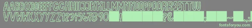 フォントJmhEscamasOut – 灰色の背景に緑のフォント