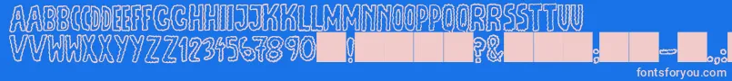 JmhEscamasOut Font – Pink Fonts on Blue Background