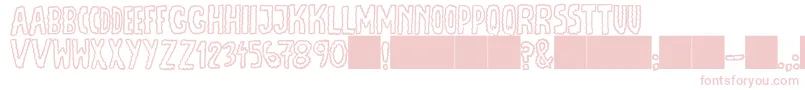 JmhEscamasOut-Schriftart – Rosa Schriften auf weißem Hintergrund
