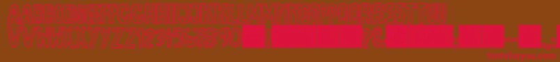 JmhEscamasOut-Schriftart – Rote Schriften auf braunem Hintergrund