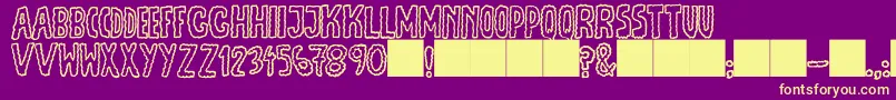 JmhEscamasOut Font – Yellow Fonts on Purple Background