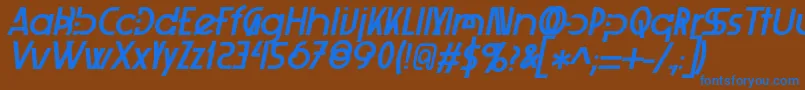 Xelitaitalic Font – Blue Fonts on Brown Background