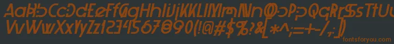 Шрифт Xelitaitalic – коричневые шрифты на чёрном фоне
