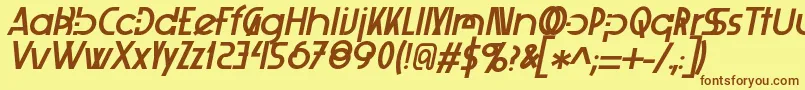 Xelitaitalic Font – Brown Fonts on Yellow Background