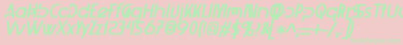 Xelitaitalic-Schriftart – Grüne Schriften auf rosa Hintergrund