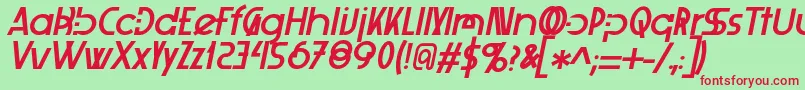 Xelitaitalic Font – Red Fonts on Green Background