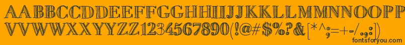 Fivedollar-Schriftart – Schwarze Schriften auf orangefarbenem Hintergrund