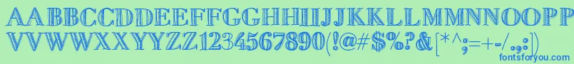 Fivedollar Font – Blue Fonts on Green Background