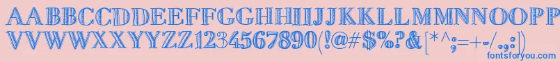Fivedollar Font – Blue Fonts on Pink Background