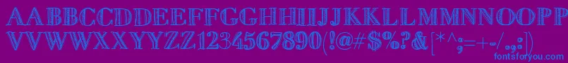 Fivedollar-Schriftart – Blaue Schriften auf violettem Hintergrund