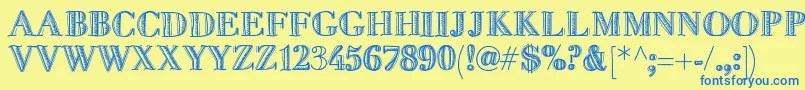 Fivedollar Font – Blue Fonts on Yellow Background