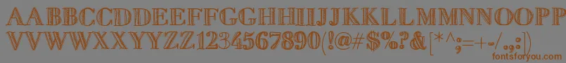 Fivedollar-Schriftart – Braune Schriften auf grauem Hintergrund