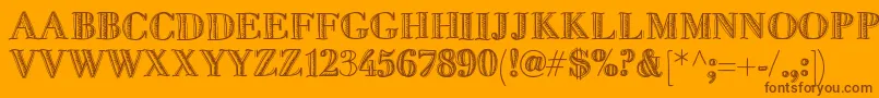 Fivedollar Font – Brown Fonts on Orange Background