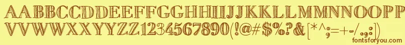 Fivedollar Font – Brown Fonts on Yellow Background