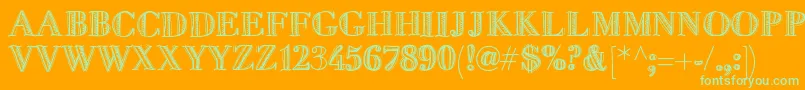 Fivedollar Font – Green Fonts on Orange Background