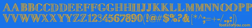 Fivedollar Font – Orange Fonts on Blue Background