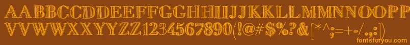 Fivedollar Font – Orange Fonts on Brown Background