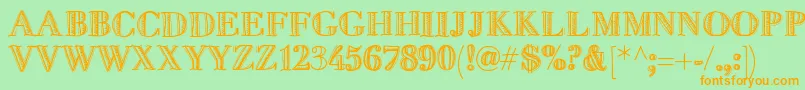 Fivedollar Font – Orange Fonts on Green Background