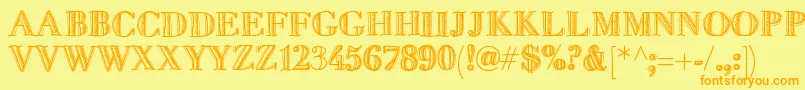 Fivedollar Font – Orange Fonts on Yellow Background
