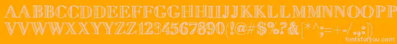 Fivedollar Font – Pink Fonts on Orange Background