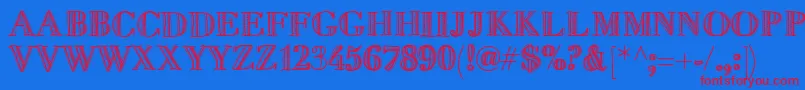 Fivedollar Font – Red Fonts on Blue Background