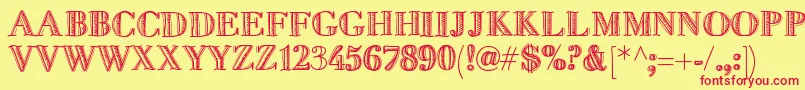 Fivedollar Font – Red Fonts on Yellow Background