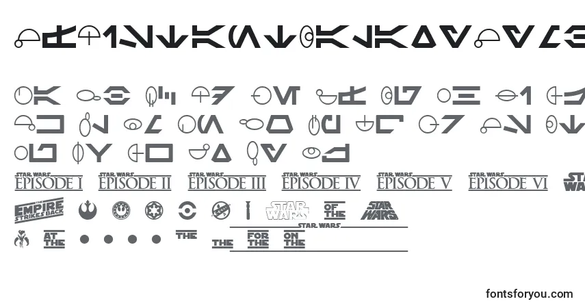 SfDistantGalaxySymbols-fontti – aakkoset, numerot, erikoismerkit