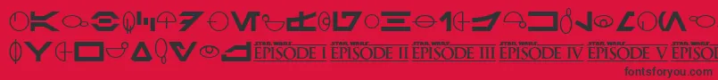SfDistantGalaxySymbols Font – Black Fonts on Red Background