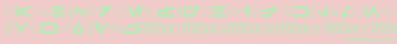 SfDistantGalaxySymbols Font – Green Fonts on Pink Background