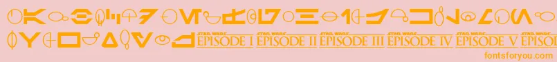 SfDistantGalaxySymbols Font – Orange Fonts on Pink Background