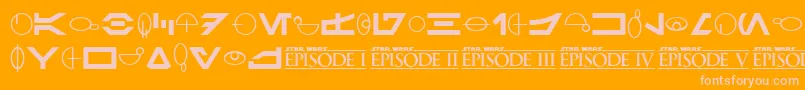 SfDistantGalaxySymbols Font – Pink Fonts on Orange Background