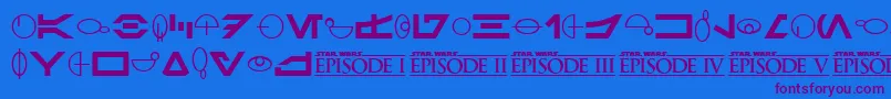 SfDistantGalaxySymbols Font – Purple Fonts on Blue Background