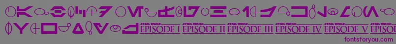 SfDistantGalaxySymbols Font – Purple Fonts on Gray Background