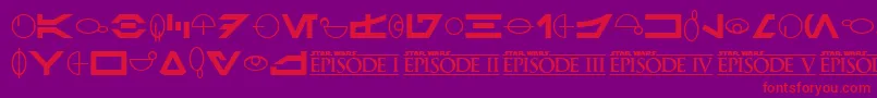 SfDistantGalaxySymbols Font – Red Fonts on Purple Background