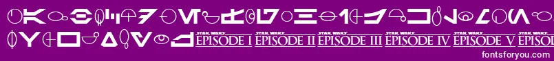 SfDistantGalaxySymbols Font – White Fonts on Purple Background